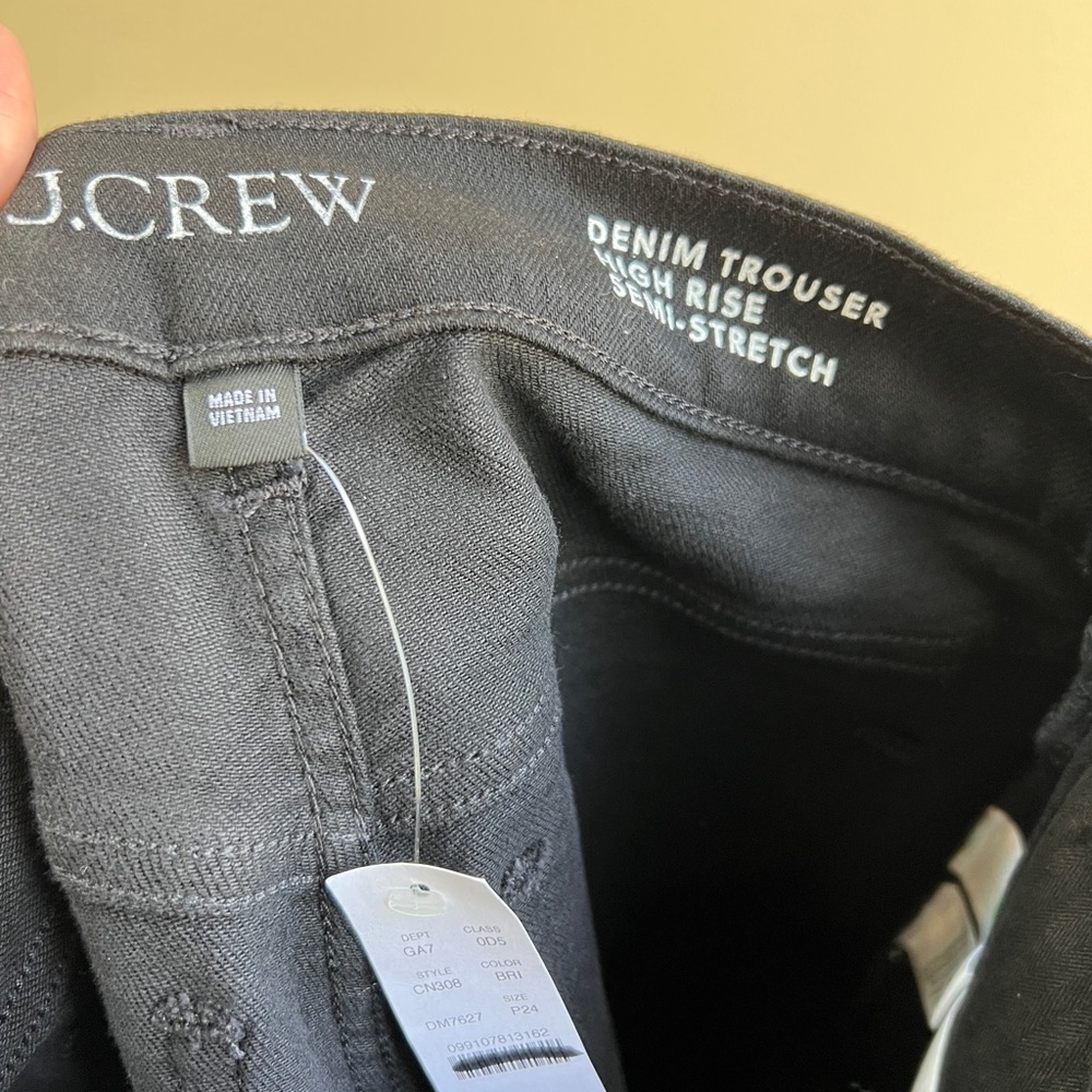 J. Crew Black High-Rise Wide Leg Jeans Sz 24P - Picture 7 of 14